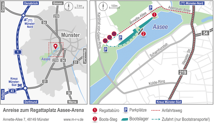 Anfahrt zur Aasee-Arena